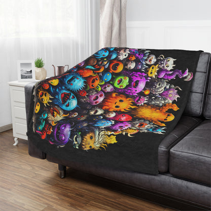 Video Game friends Graffiti Style by Brandon Mclain, Blanket Ultra-Soft Microfiber Fleece in 3 Sizes (c)BrandonMclain2024