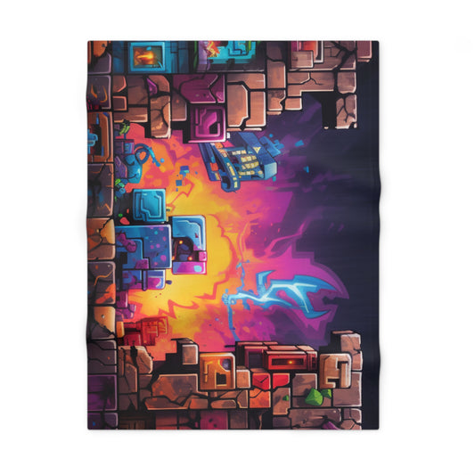 Graffiti brick world by Brandon Mclain,  Soft Fleece Baby Blanket (c)BrandonMclain2024