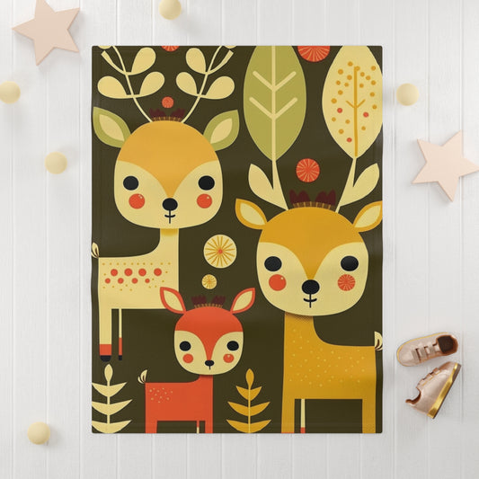 Holiday Baby Reindeers by Brandon Mclain, Blanket Cozy Festive Design in Brown (c)BrandonMclain2024