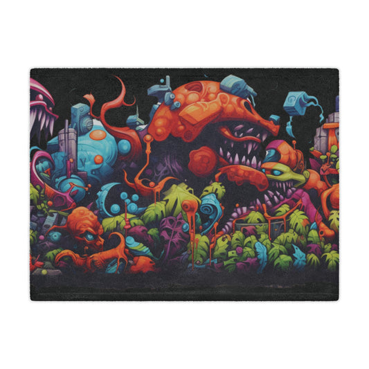 Video Game Graffiti Concept Art by Brandon Mclain, limited Edition, Ultra-Soft Microfiber Fleece Blanket in 3 Sizes (c)BrandonMclain2024